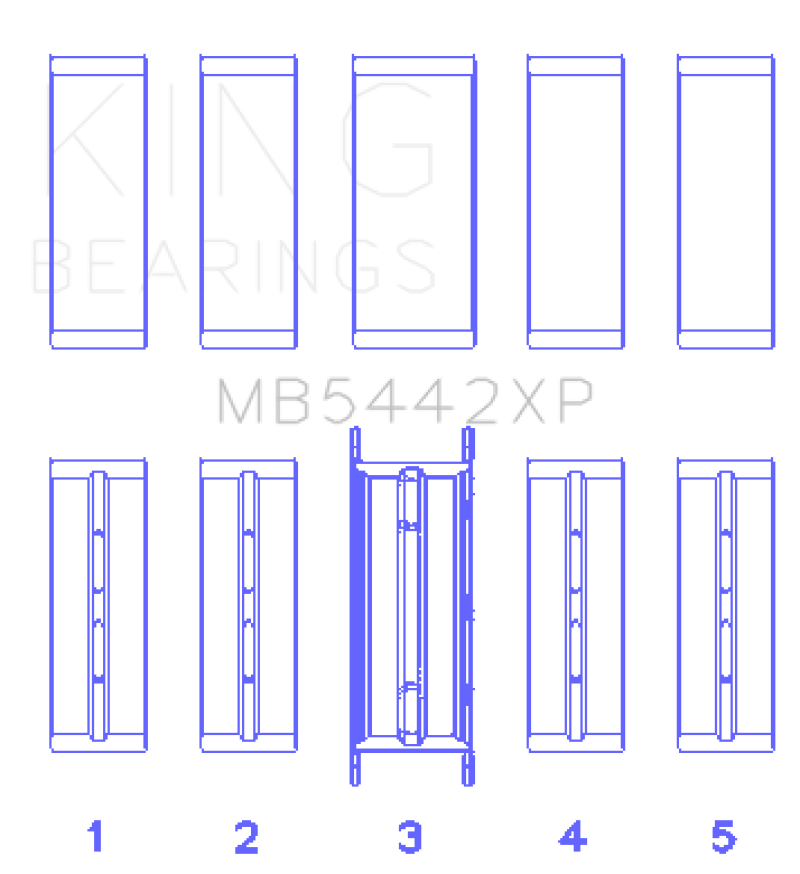 King 07-09 Mazdaspeed 3 L3-VDT MZR DISI (t) Duratec High Performance Main Bearing Set - Size STDX thumbnail 2