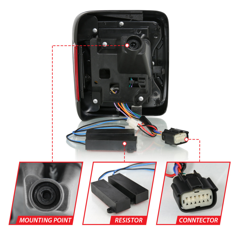 18-19 Jeep Wrangler JL LED Taillights Black - Image 13