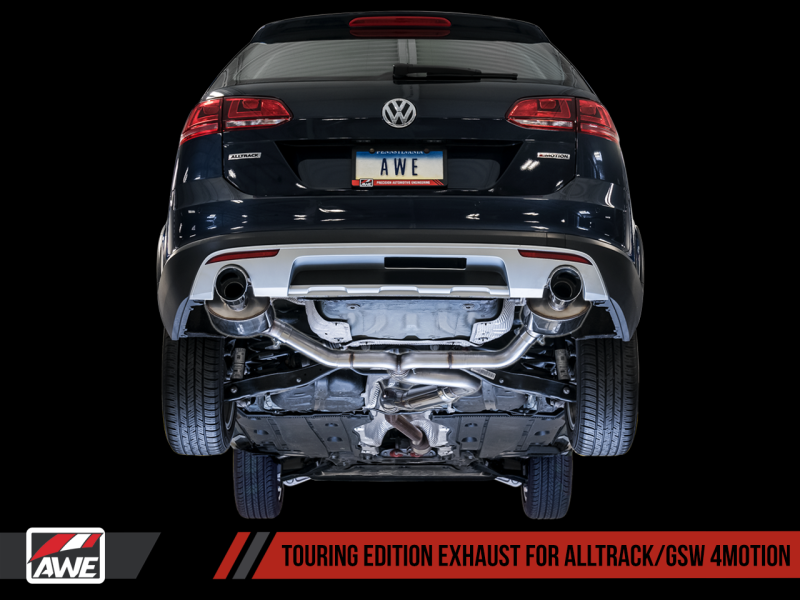 AWE Tuning VW MK7 Golf Alltrack/Sportwagen 4Motion Touring Edition Exhaust - Diamond Black Tips thumbnail 7