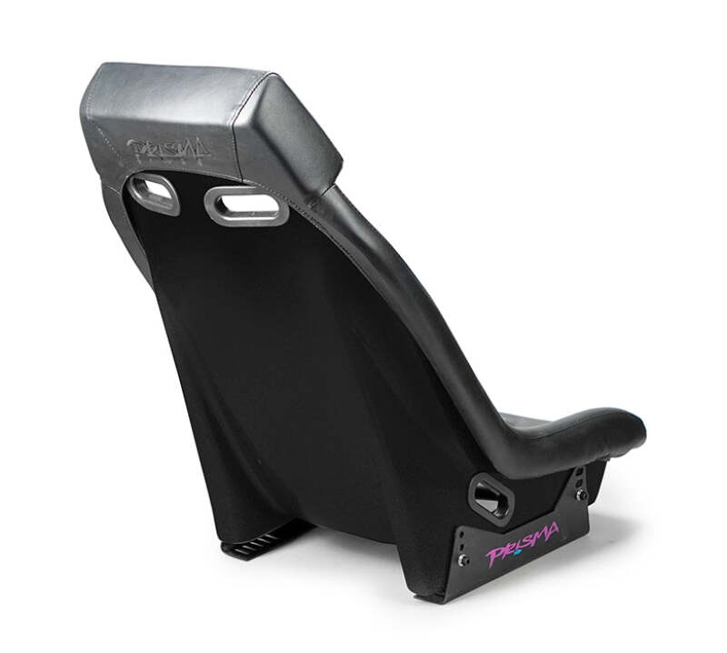 NRG GT Retro Bucket Seat - Black PVC Leather Black Stitching Black Fiberglass Back thumbnail 3