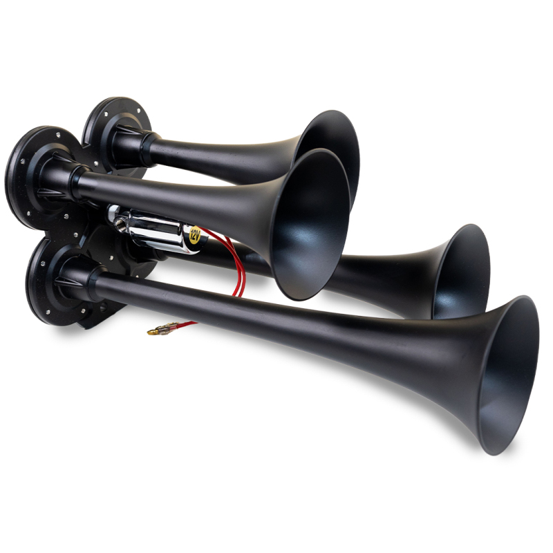 Kleinn Black Quad Horn/ 12.5In/10In/7.5In/6In - XCR2.0 Coated Zinc Alloy
