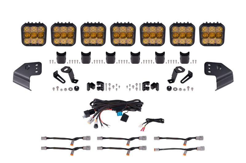 Diode Dynamics Bronco SS5 Pro CrossLink Windshield - Yellow Combo Lightbar Kit thumbnail 3