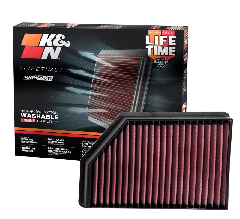 K&N 2020 Chevrolet Silverado 2500/3500 6.6L Diesel Drop In Replacement Air Filter thumbnail 2