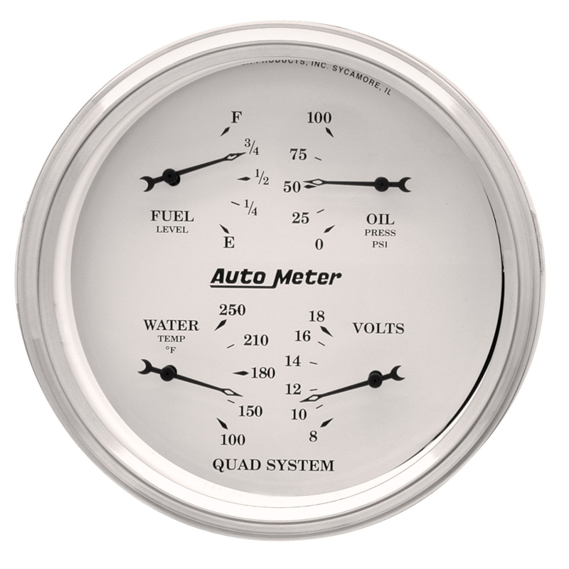 AutoMeter Gauge Quad 5in. 240 Ohm(e) to 33 Ohm(f) Elec Old Tyme White thumbnail 4