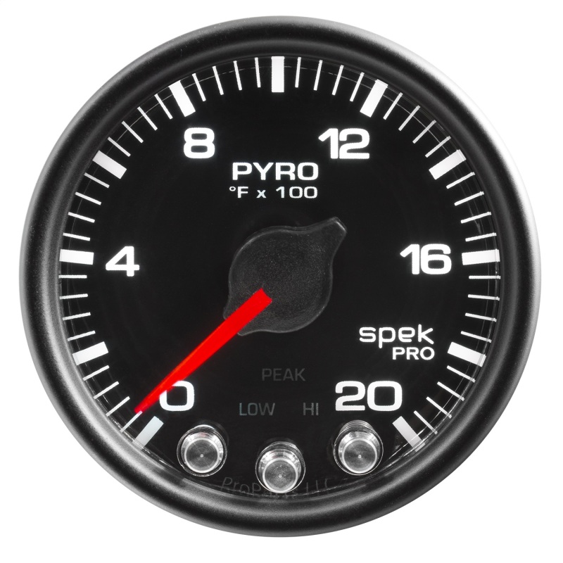 Autometer Spek-Pro Gauge Pyro. (Egt) 2 1/16in 2000f Stepper Motor W/Peak & Warn Blk/Blk thumbnail 7