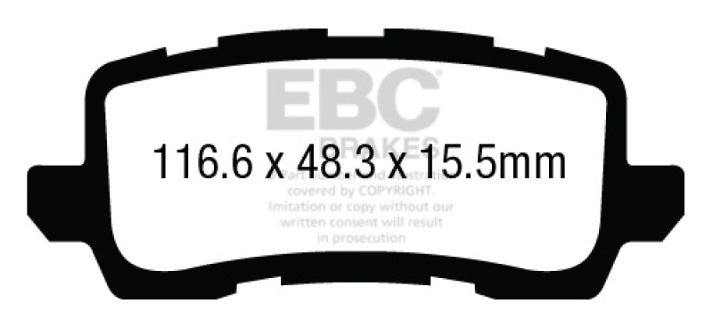 EBC 13+ Acura RLX 3.5 Yellowstuff Rear Brake Pads thumbnail 4