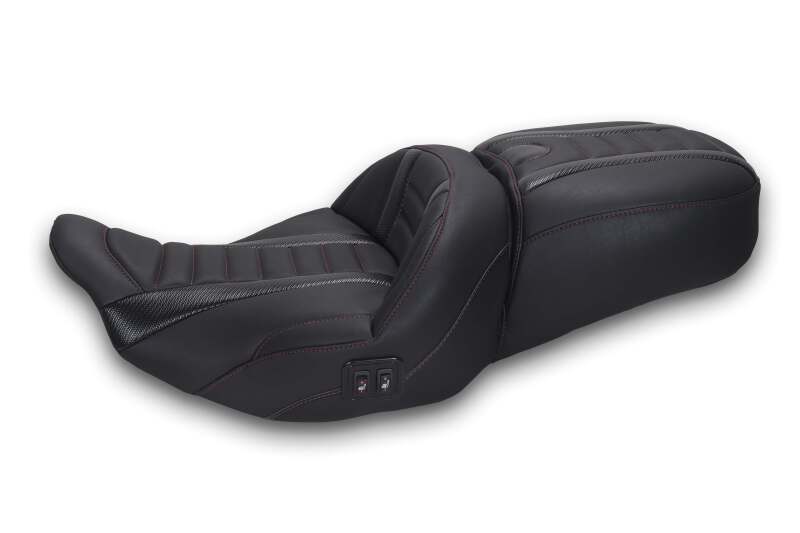 Mustang 23-26 Harley CVO Road Glide, Street Glide, Heated ST Deluxe 1pc 2Up Blk w/D Cherry Thread