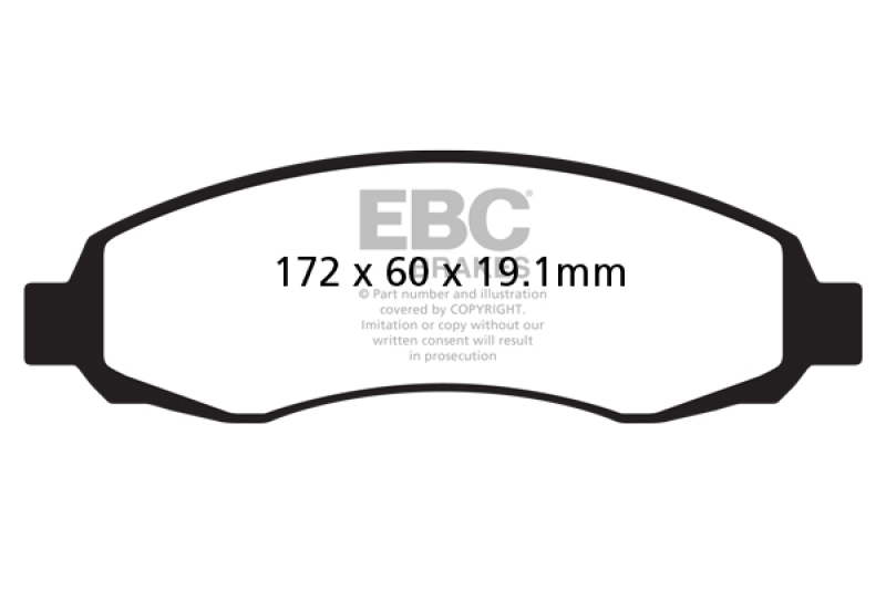 EBC 03-04 Dodge Dakota 2WD 3.7 Yellowstuff Front Brake Pads thumbnail 4