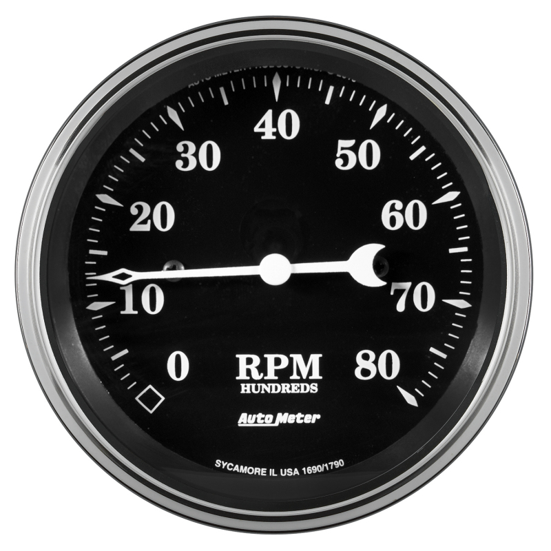Auto Meter Gauge Tachometer 3 3/8in 8k RPM In-Dash Old Tyme Black thumbnail 5