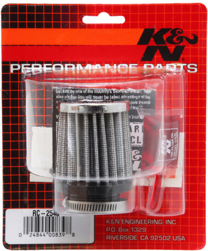 K&N Universal Chrome Filter 1 1/8 inch FLG / 2 1/4 inch Bottom / 2 inch Top / 2.5 inch Height thumbnail 7