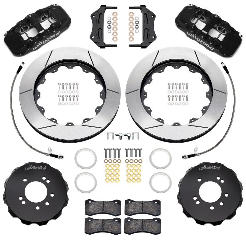 Wilwood 89-98 Nissan 240SX/89-94 Skyline/90-96 300ZX Aerolite 6R Fr BBK w/ 14in SLT Rotors - Black