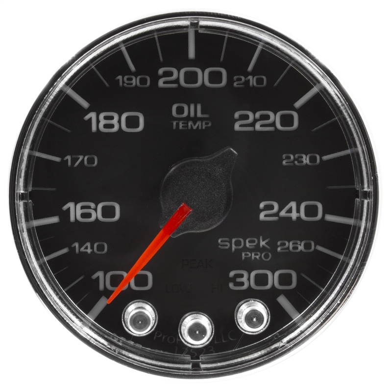 Autometer Spek-Pro Gauge Oil Temp 2 1/16in 300f Stepper Motor W/Peak & Warn Blk/Chrm thumbnail 8