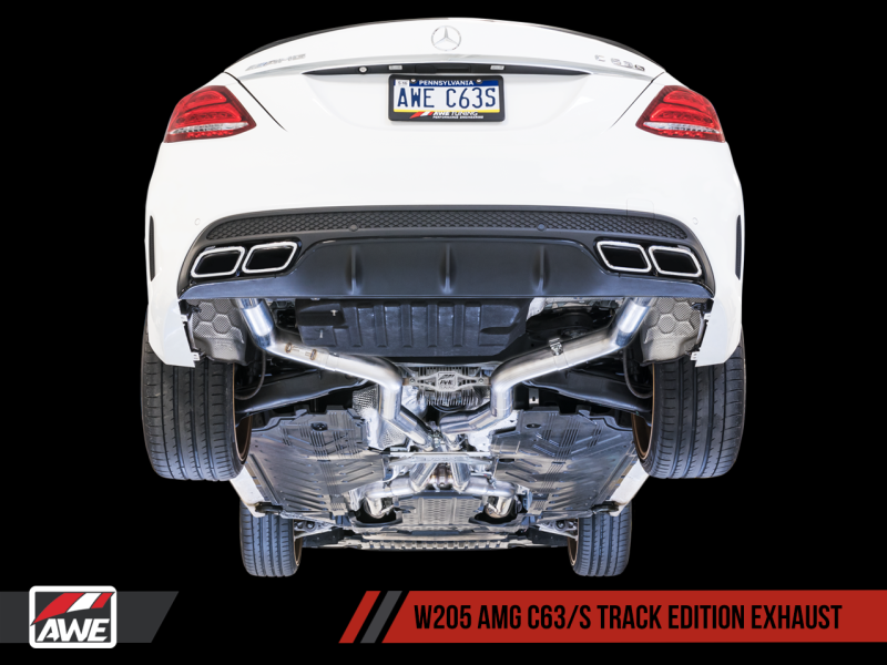 AWE Tuning Mercedes-Benz W205 AMG C63/S Sedan Track Edition Exhaust System (no tips) thumbnail 4