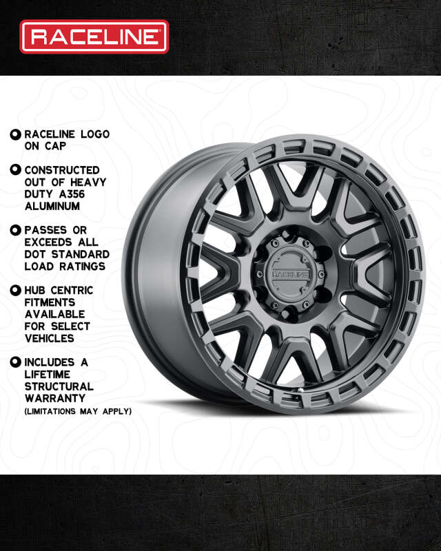 Raceline 953B Krank Wheel 20x9 / 8x165.1 / 0,, Offset 125.2mm Bore - Satin Black thumbnail 9