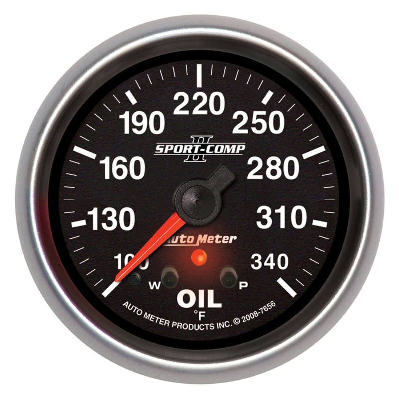AutoMeter Gauge Oil Temp 2-5/8in. 340 Deg. F Stepper Motor W/ Peak & Warn Sport-Comp II thumbnail 4