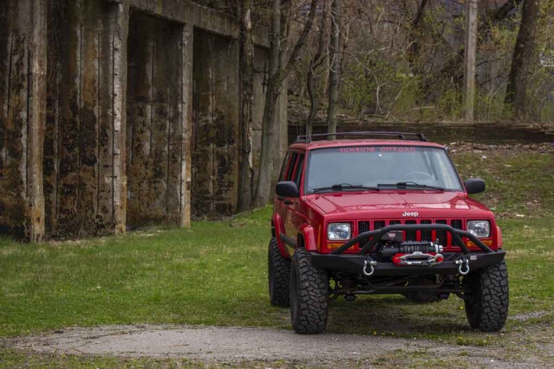 Fishbone Offroad Cherokee XJ Front Winch Bumper W/Grille Guard Bullhead Steel - Blk Txtrd Pwdrcoat thumbnail 7