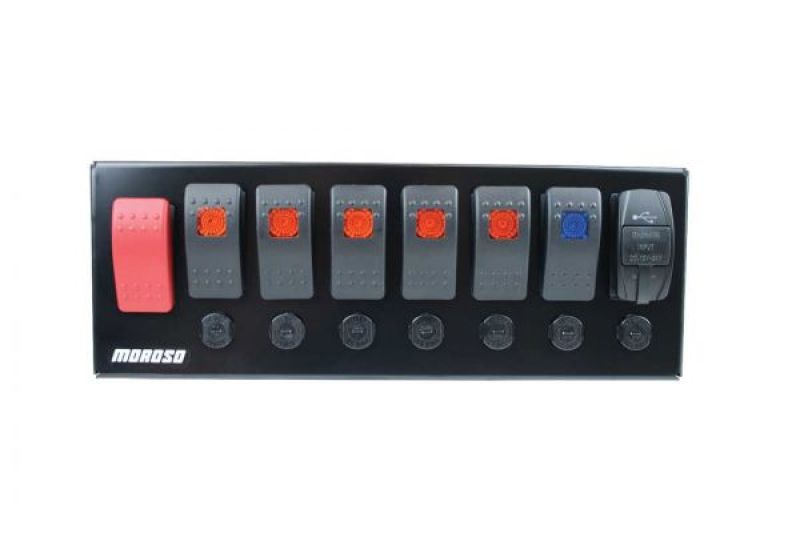 Moroso Switch Panel Rocker LED w/USB & Breakers Roll Cage