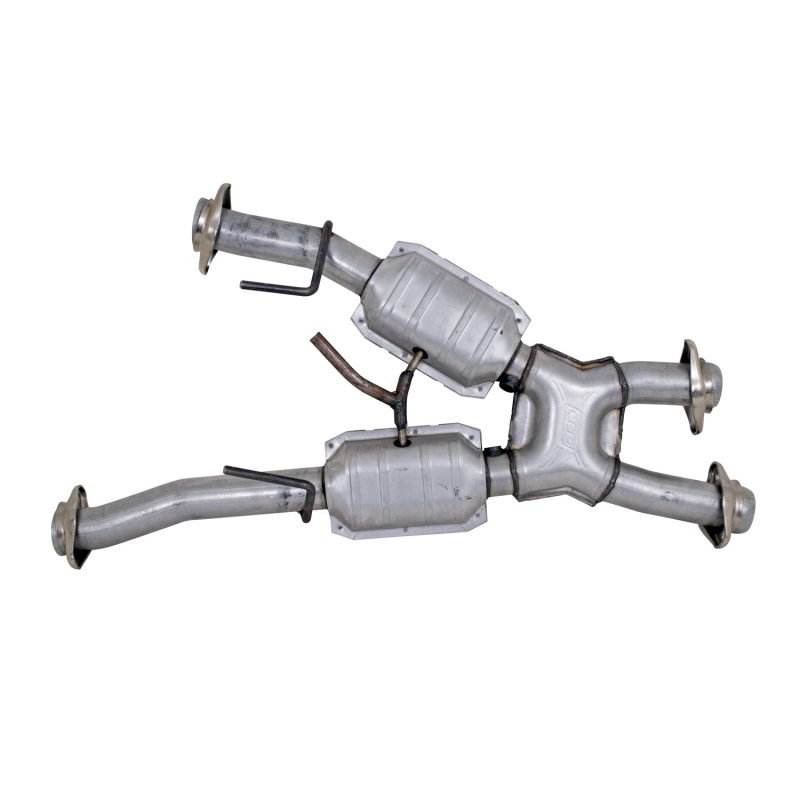BBK 79-93 Mustang 5.0 Short Mid X Pipe w Catalytic Converters 2-1/2 For Automatic Long Tube Headers thumbnail 3