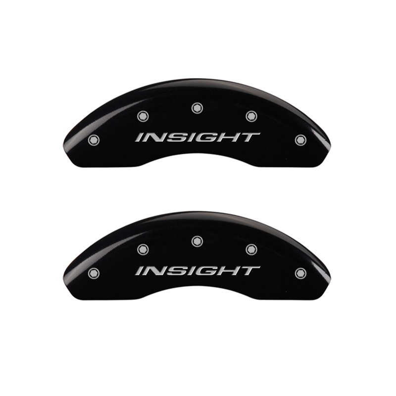 MGP Front set 2 Caliper Covers Engraved Front Insight Black finish silver ch thumbnail 3