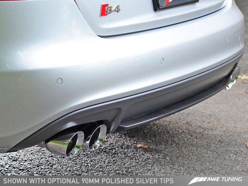 AWE Tuning Audi B8.5 S4 3.0T Track Edition Exhaust - Chrome Silver Tips (102mm) thumbnail 4
