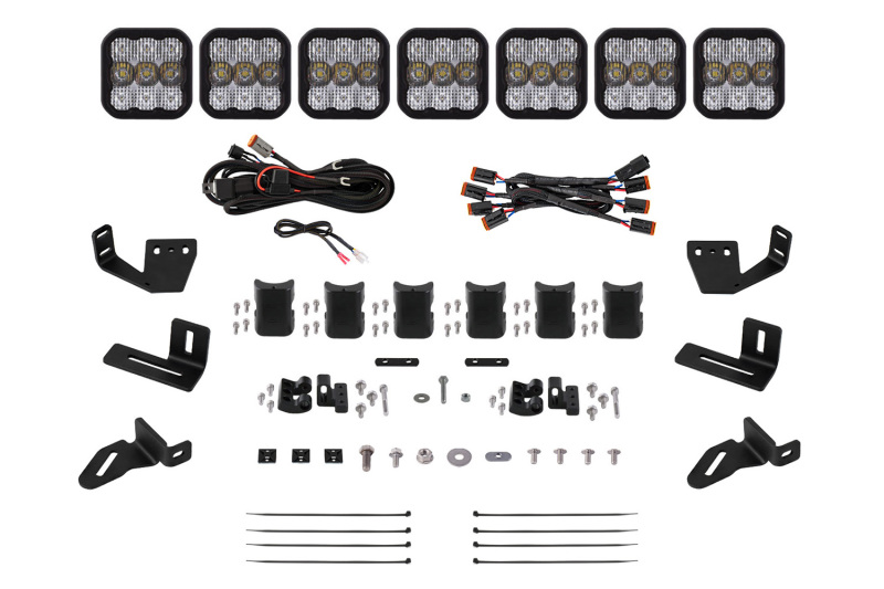 Diode Dynamics Prinsu/Sherpa Roof Racks- SS5 7-Pod CrossLink Mounting Kit - Sport White Combo thumbnail 2