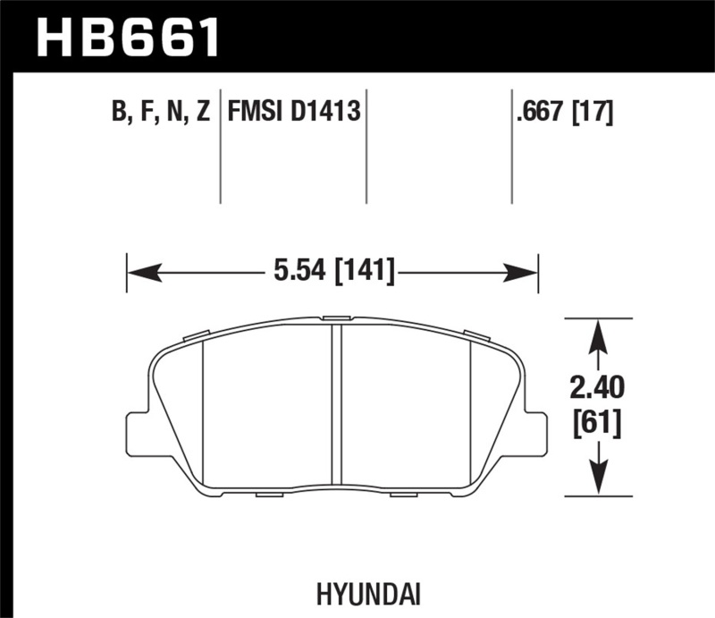 Hawk 12-13 Hyundai Veloster / 2014 Kia Forte Front HPS 5.0 Street Brake Pads thumbnail 2
