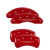 MGP 4 Caliper Covers Engraved Front & Rear Style 1/Chrysler Wing Red finish silver ch thumbnail 8