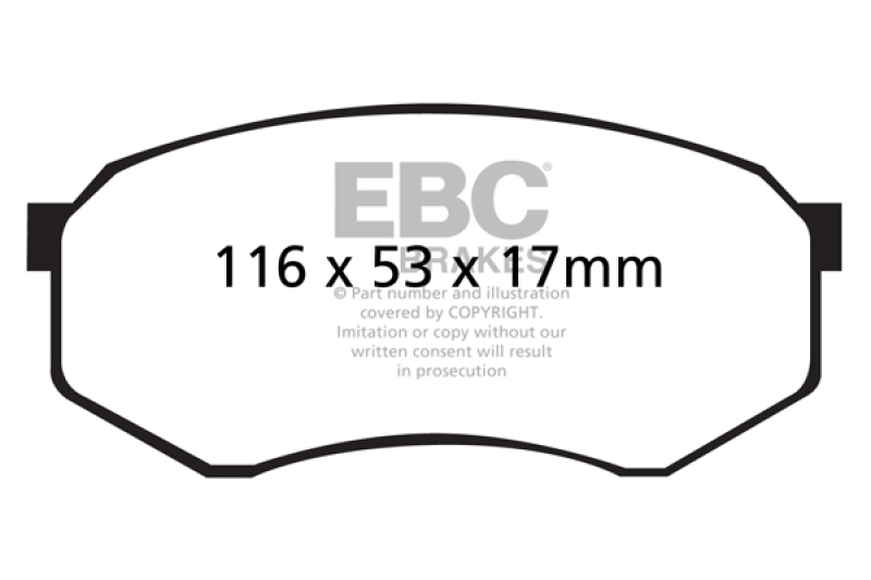 EBC 92-93 Toyota Pick-Up Extra Cab Greenstuff Front Brake Pads thumbnail 4