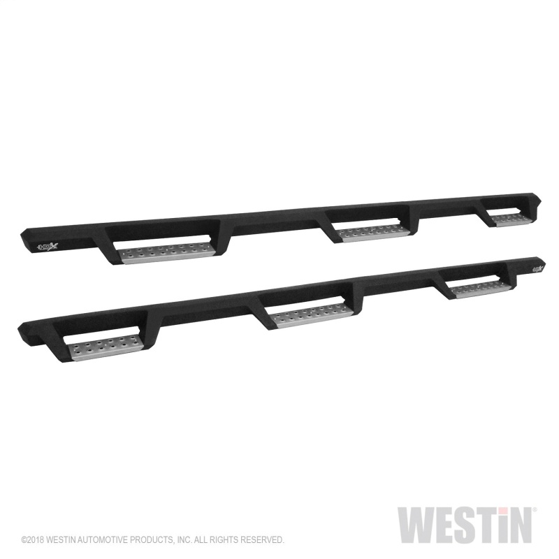 Westin/HDX 07-18 Chevrolet Silverado 2500 6.5ft Drop Wheel to Wheel Nerf Step Bars - Textured Black thumbnail 2