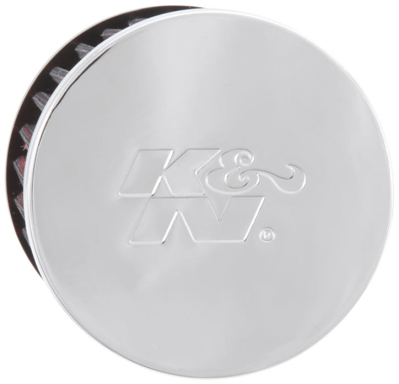 K&N Rubber Base Chrome Top Push-In Crankcase Vent Filter 3in OD x 2-1/2in H. thumbnail 9