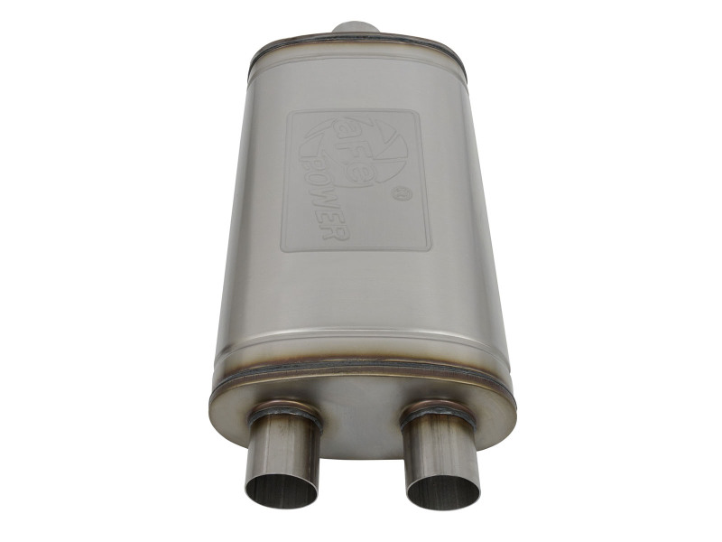 aFe MACH Force XP SS Muffler 3in Center Inlet / 2.5in Dual Outlets 22in L x 11in W x 6in H Body thumbnail 7