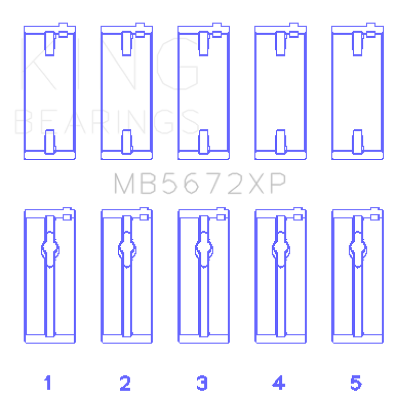 King Ford Escort/Sierra YB 2.0L DOHC Cosworth (Size STD) Performance Main Bearing Set thumbnail 3