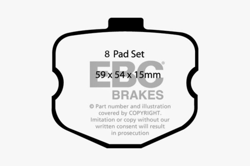 EBC 06-08 Chevrolet Corvette (C6) 7.0 (Z06) Yellowstuff Rear Brake Pads thumbnail 6