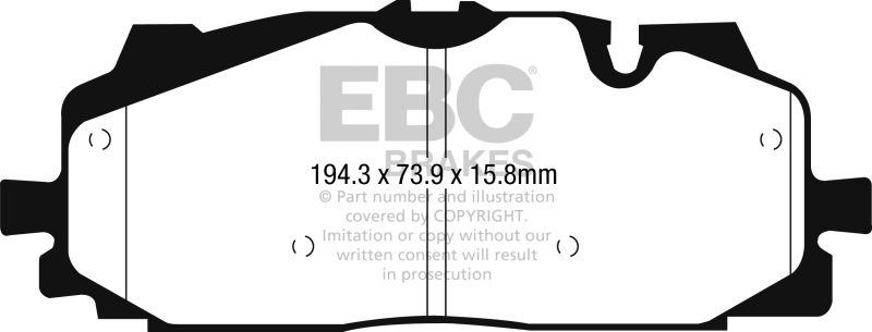 EBC S13 Brake Pad and Rotor Kit (1x ebcDP42277R, 1x ebcRK2150) thumbnail 9