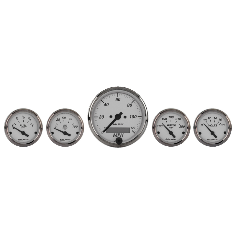 Autometer American Platinum 5 Piece Kit (Elec Speed/Oil Press/Water Temp/Volt/Fuel Level) thumbnail 3