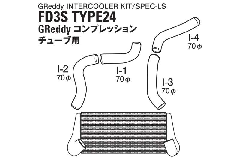 GReddy 93-96 Mazda RX-7 24 LS Spec Intercooler Kit for Factory Turbos *Battery Relocation Required* thumbnail 4