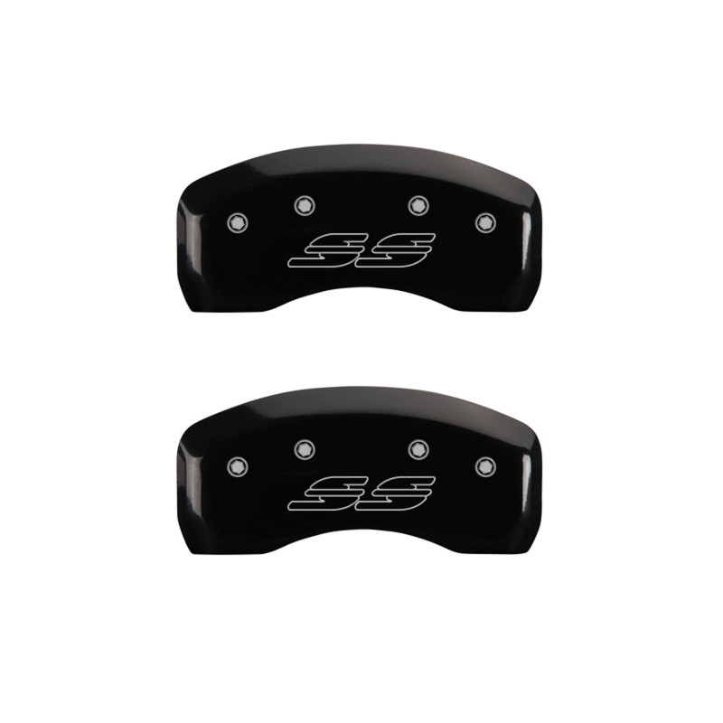 MGP 4 Caliper Covers Engraved Front & Rear Impala style/SS Black finish silver ch thumbnail 7