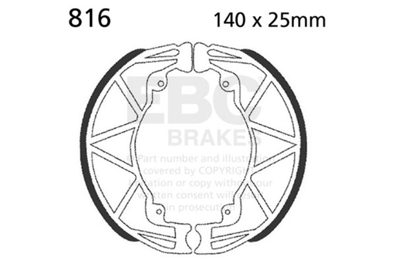 EBC 08-12 Aprilia Sport City 50 4T Rear Brake Shoe