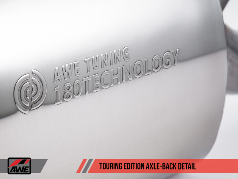 AWE Tuning BMW F3X N20/N26 328i/428i Touring Edition Exhaust Quad Outlet - 80mm Chrome Silver Tips thumbnail 3
