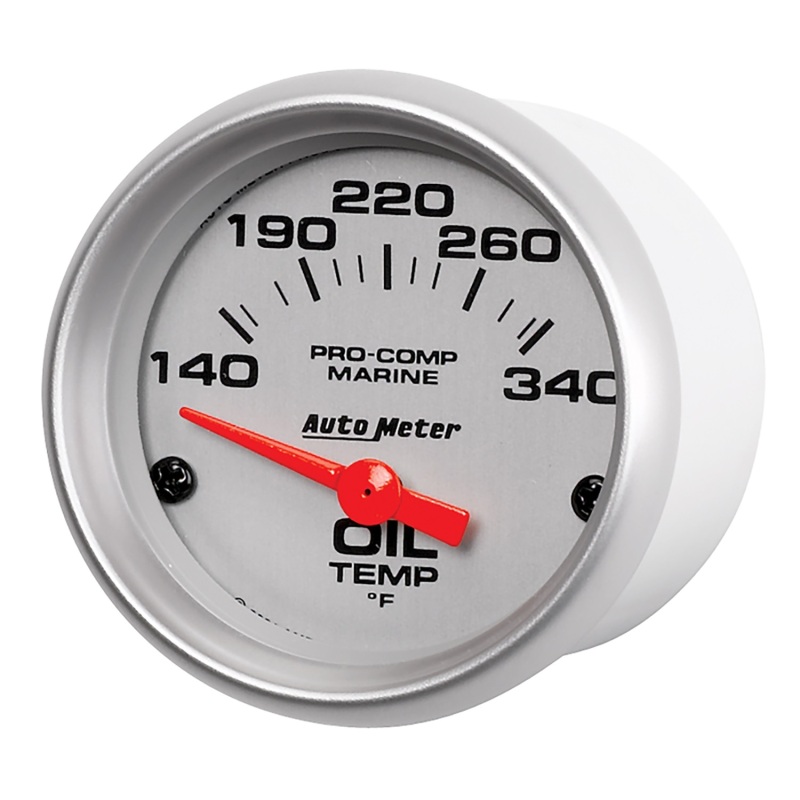 Autometer Marine Silver Ultra-Lite 2-1/16in Electric Oil Temperature Gauge 140-300 Deg F thumbnail 6