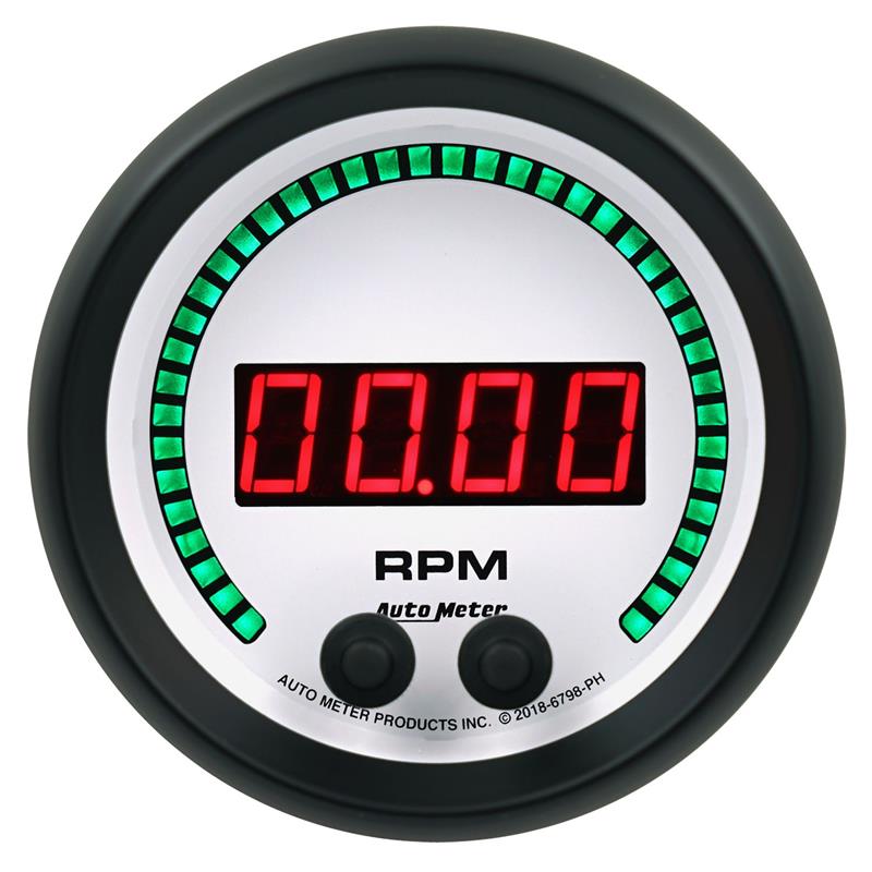 Autometer 85.7mm White 0-16K RPM Tachometer Phantom Elite Digital Gauge