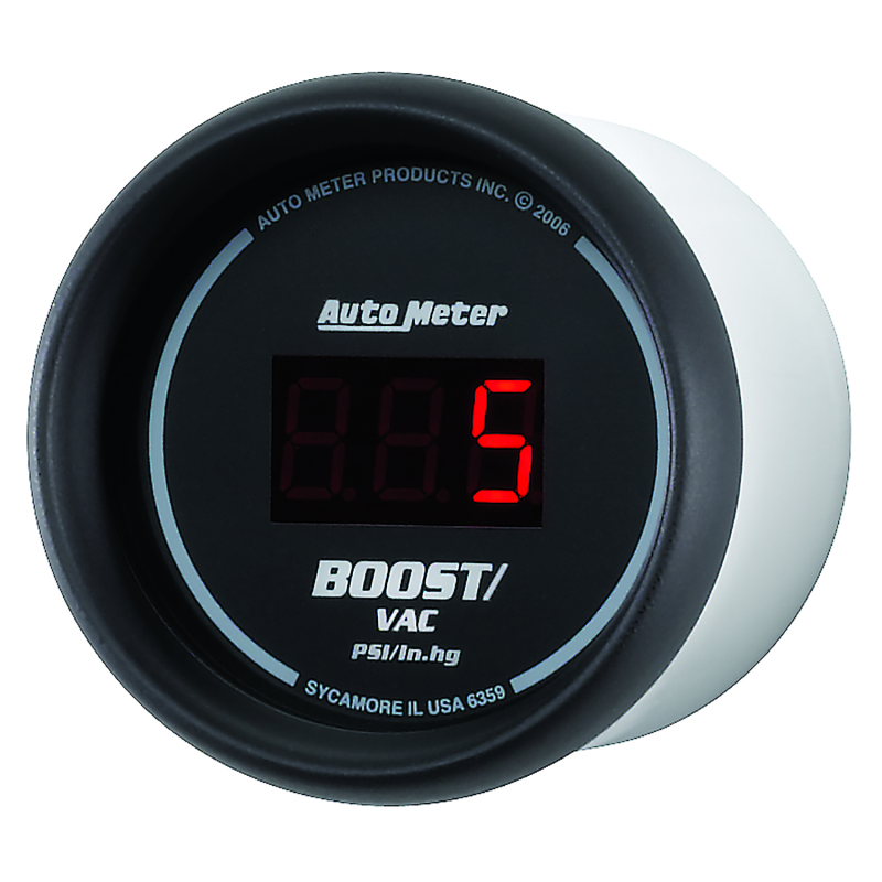 Autometer Black 52mm 30 In Hg.-Vac./30 PSI Digital Vacuum/Boost Gauge thumbnail 6