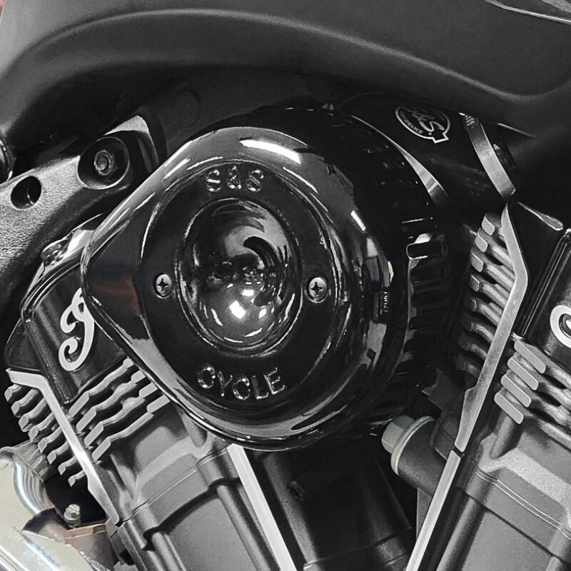 S&S Cycle 20-25 Indian Challenger & Pursuit Models Air Cleaner Kit w/ Gloss Black Teardrop