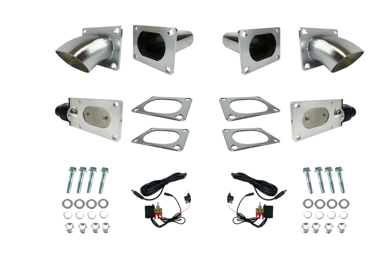 3.0" (76 mm) Oval Electronic Exhaust Cutout System - Stainless Steel - Set of 2