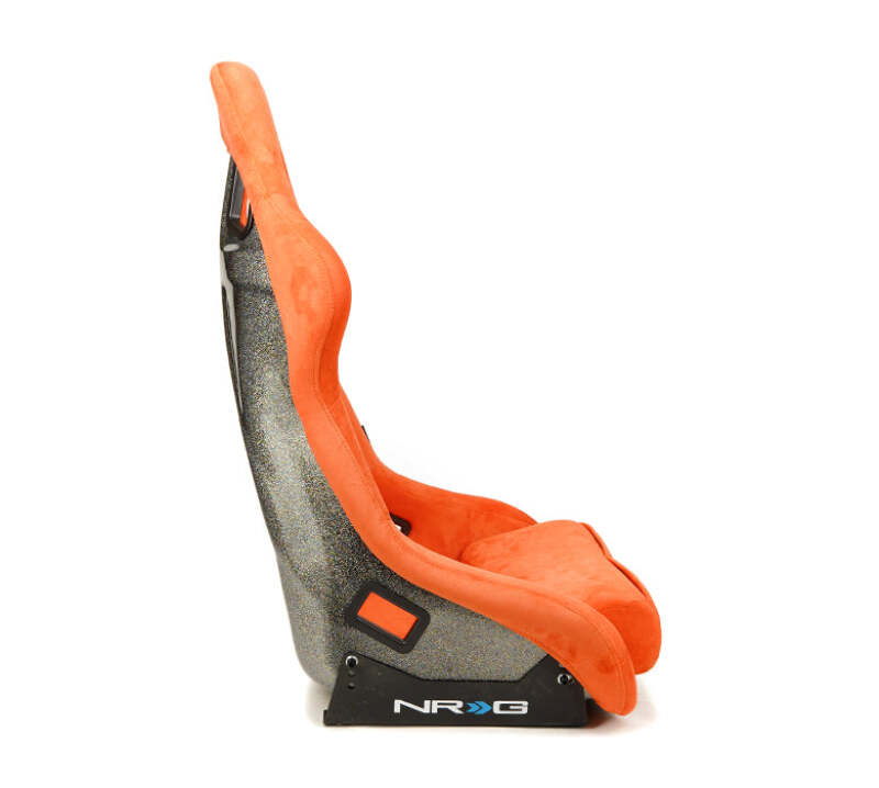 NRG FRP Bucket Seat ULTRA Edition W/ Grey Pearlized Back / Orange Microfiber Material - Large thumbnail 7