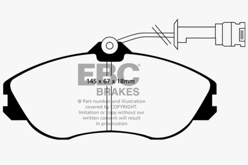 EBC 92-95 Audi 90 2.8 Ultimax2 Front Brake Pads thumbnail 4
