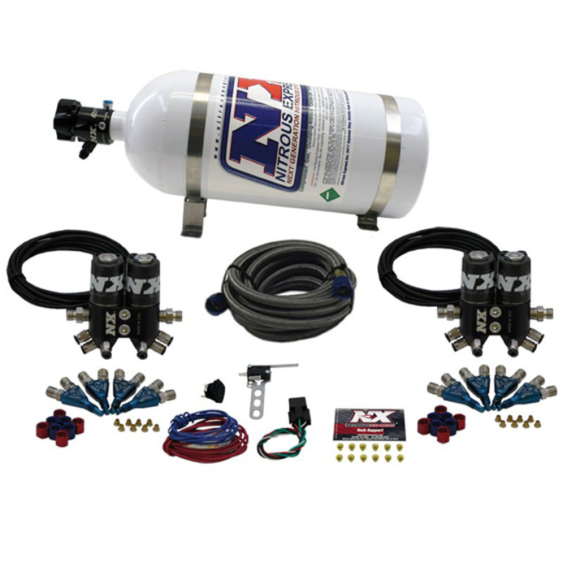Nitrous Express Street Shark Gas 4 Solenoids Nitrous Kit (100-150-250HP) w/10lb Bottle thumbnail 3