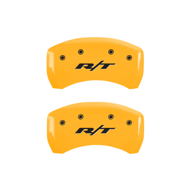 MGP 4 Caliper Covers Engraved Front & Rear RT1-Truck Yellow Finish Black Char 2007 Dodge Charger thumbnail 9