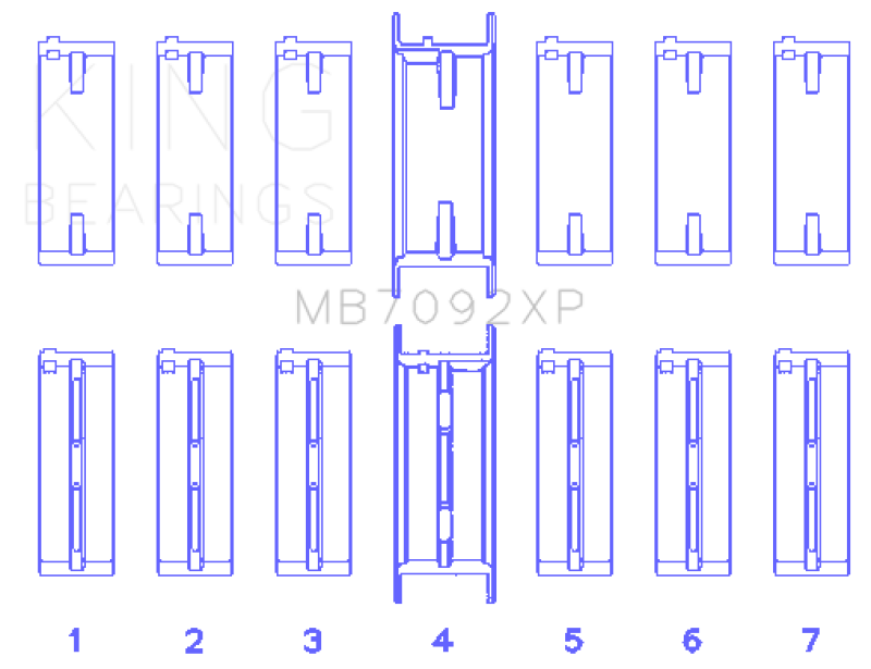 King Engine Bearings Nissan RB26DETT Performance Main Bearing Set - Size STDX thumbnail 4