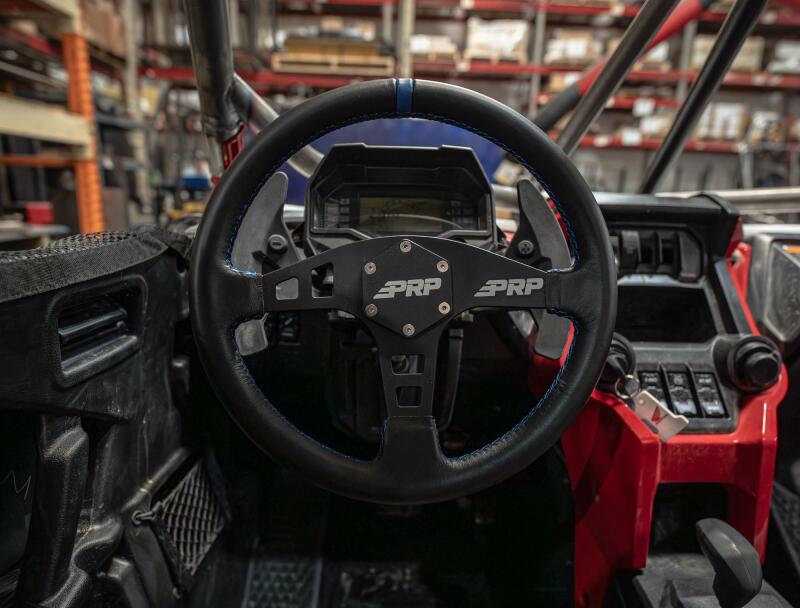 PRP Flat Leather Steering Wheel - Blue